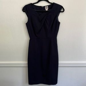Navy Blue Anne Klein Sheath Dress